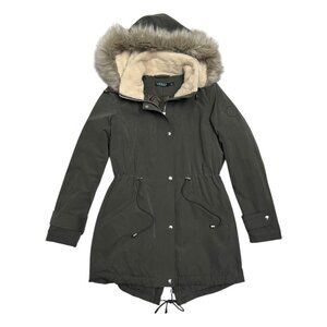 LAUREN RALPH LAUREN Faux Fur Long Winter Parka Jacket Coat Womens Small